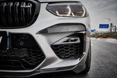 BMW X3M X3MC F97 Pre-LCI 2019 2020 2021 & X4M X4MC F98 Pre-LCI 2019 2020 2021 with Aftermarket Parts - Upper Valences Top & Side Trim Pre-preg Carbon Fiber from Karbel Carbon